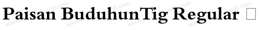 Paisan BuduhunTig Regular 字体下载字体转换